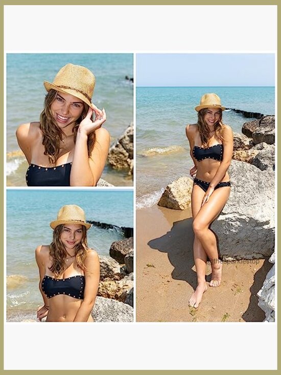 Straw Fedora Sun Hat with UPF 50+ Protection and Adjustable Fit main image 7